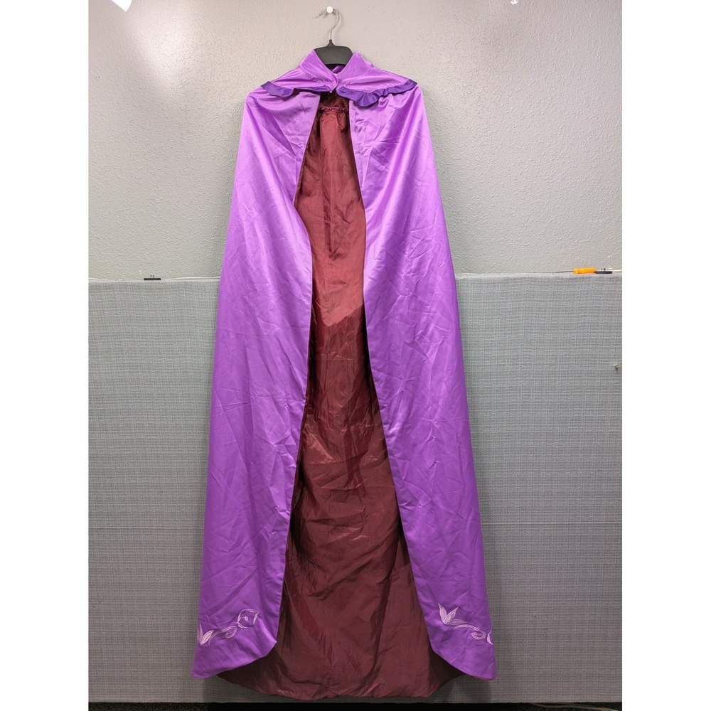Purple Satin Embroidered Coronation Cape Cloak Lined Cosplay Costume Large